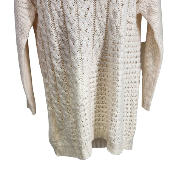 Lucky Brand Women's Ivory Cable‎ Knit Open Stitch Sweater Size M - Picture 5 of 9